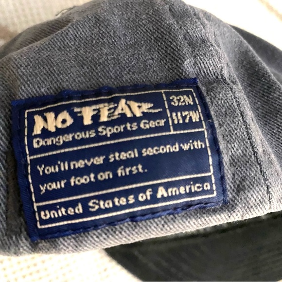Vintage No Fear Baseball Cap Embroidered Logo Aged Look Y2K Style Retro Punk - Picture 6 of 7